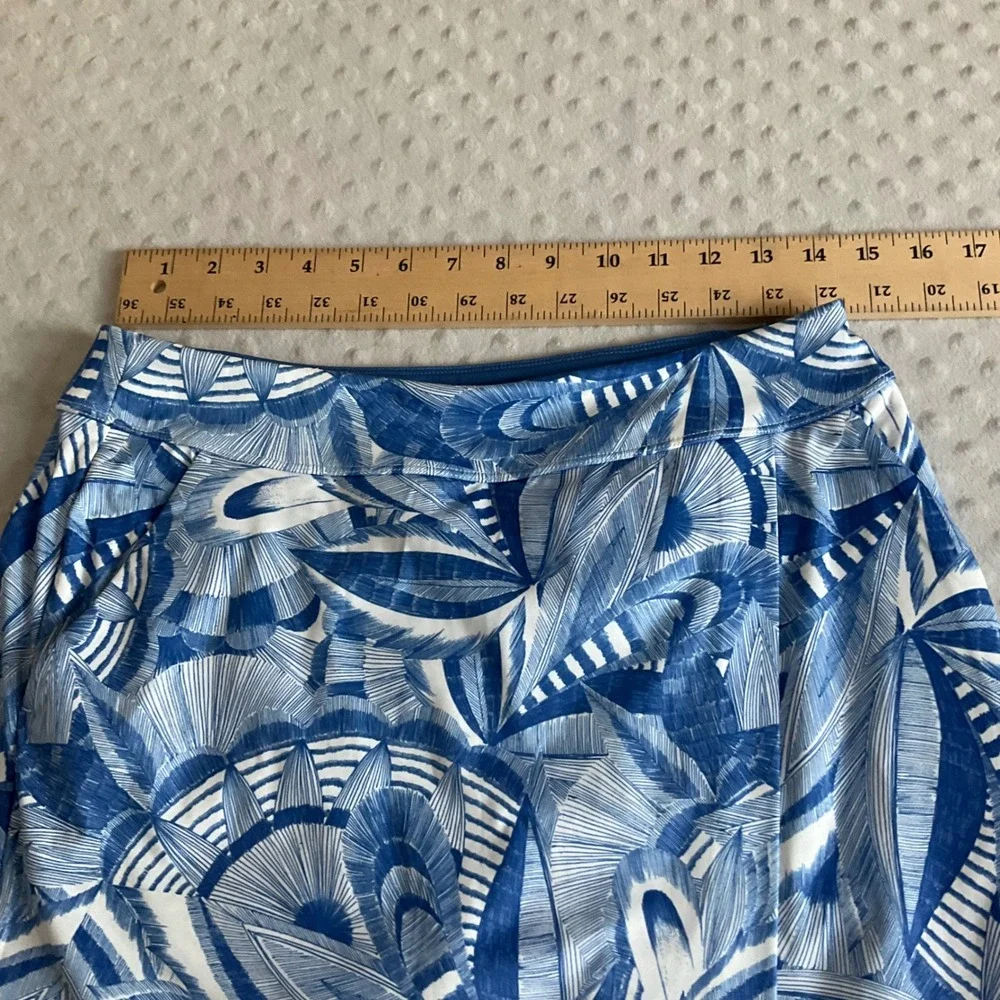 Greg Norman Skort Women Small Blue Tropical Print PlayDry Golf Tennis Active